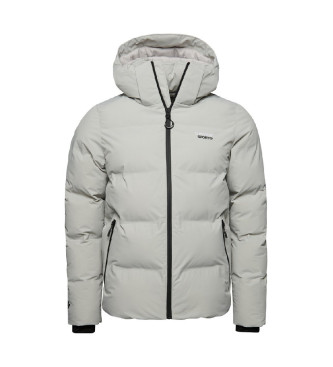 Superdry Veste matelasse  coupe carre avec capuche grise