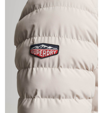 Superdry Szara pikowana kurtka z nadrukiem Fuji