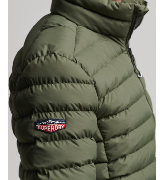 Superdry Fuji Green Printed Quilted Quilted Jacket