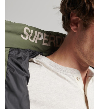 Superdry Fuji bedrukte gewatteerde jas groen