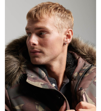 Superdry Veste bombardier  capuche matelasse Everest camouflage