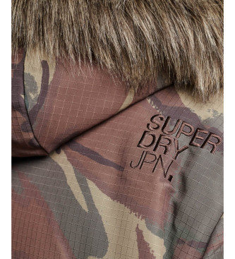 Superdry Veste bombardier  capuche matelasse Everest camouflage