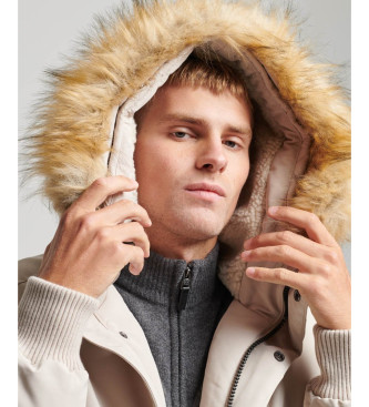 Superdry Veste bombardier  capuche Everest grise matelasse