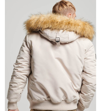 Superdry Veste bombardier  capuche Everest grise matelasse