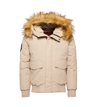 Superdry Veste bombardier  capuche Everest grise matelasse