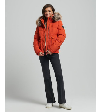 Superdry Casaco bomber com capuz acolchoado laranja Everest com capuz