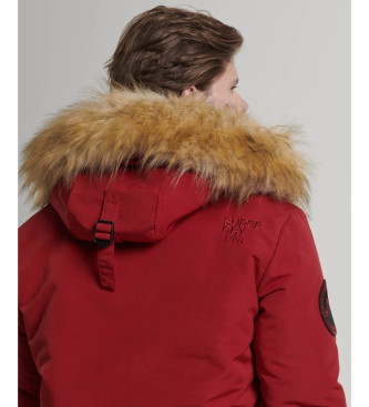 Superdry Everest Hooded Quilted Bomber Jacket rouge