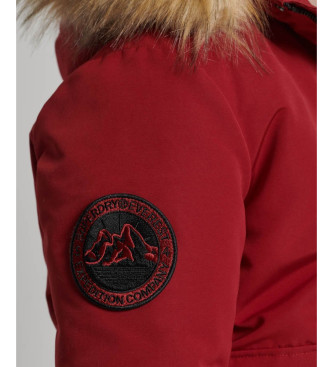 Superdry Bomber imbottito con cappuccio rosso Everest