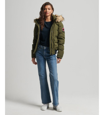 Superdry Everest zelena prešita bomber jakna s kapuco