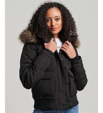 Superdry Everest quilted hooded bomber jacket with hood