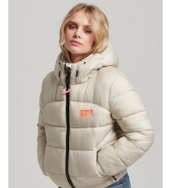 Superdry Beige Sports Quilted Bomber Jacket