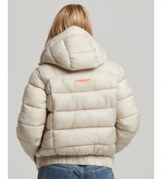 Superdry Beige Sports Quilted Bomber Jacket
