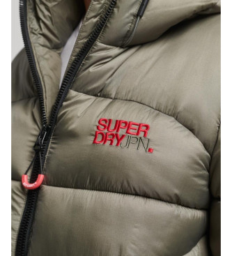 Superdry Sports quilted bomber jacket green