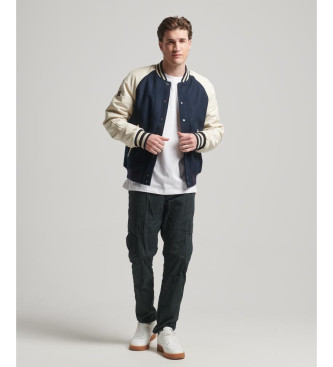 Superdry College Varsity navy bomber jacket