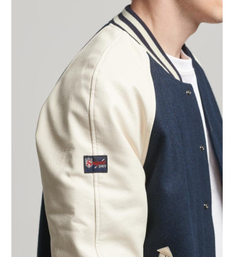 Superdry College Varsity navy bomber jacket