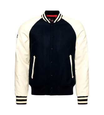 Superdry College Varsity navy bomber jacket