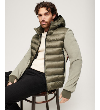 Superdry Storm Hooded Fleece Bomber Jacket vert