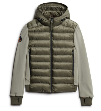 Superdry Jakna Storm Bomber s kapuco iz flisa zelena