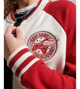 Superdry Script Collegiate red, white bomber jacket Collegiate red, white