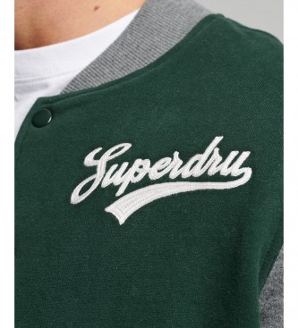 Superdry Vintage Collegiate Bermuda Bomber Jacket siva, zelena