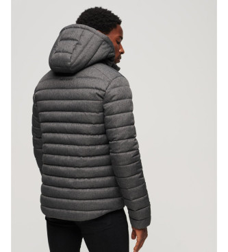 Superdry Herringbone pattern Fuji hooded jacket   grey