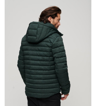 Superdry Herringbone pattern jacket with hood Fuji green