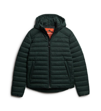 Superdry Herringbone pattern jacket with hood Fuji green