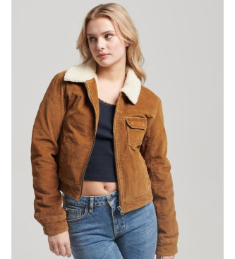 Superdry Kurze Jacke mit braunem Kordfutter