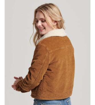 Superdry Veste courte avec doublure en velours marron