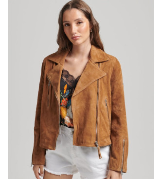 Superdry Brown suede biker jacket