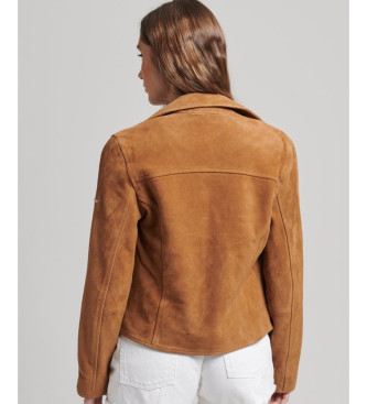 Superdry Brown suede biker jacket