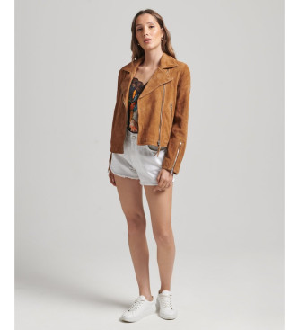 Superdry Brown suede biker jacket