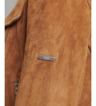 Superdry Brown suede biker jacket