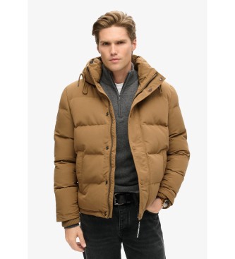 Superdry Everest Hooded Quilted Jacket brown