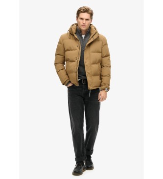 Superdry Everest Hooded Quilted Jacket marron