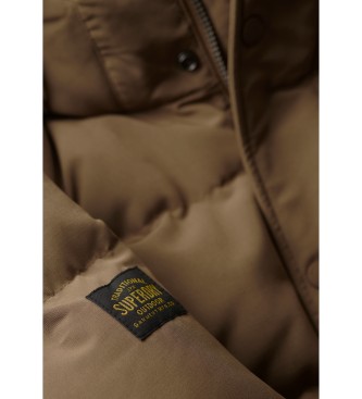 Superdry Everest Hooded Quilted Jacket brown