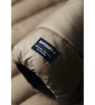 Superdry Fuji beige quiltet jakke med htte