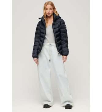 Superdry Quilted hooded jacket Fuji navy