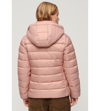 Superdry Fuji Prešita jakna s kapuco roza