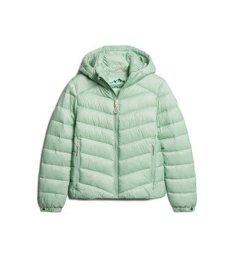 Superdry Quilted hooded jacket Fuji green