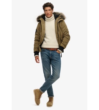 Superdry Everest groen gewatteerd bomberjack met capuchon