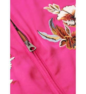Superdry Suikajan haftowana kurtka bomberka różowa