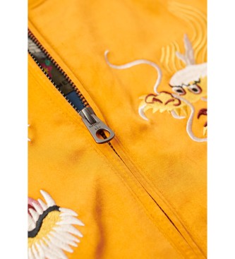Superdry Suikajan embroidered bomber jacket yellow