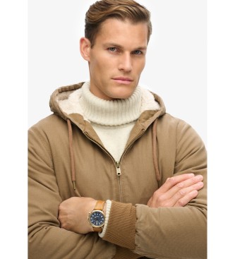 Superdry Giubbotto bomber con cappuccio da lavoro vintage marrone