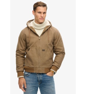 Superdry Giubbotto bomber con cappuccio da lavoro vintage marrone