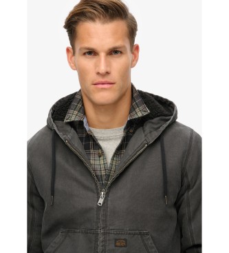 Superdry Vintage delovna oblačila Bomber jakna s kapuco črna