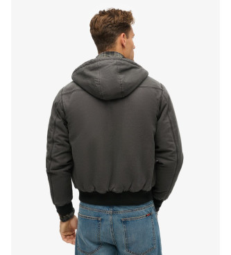 Superdry Vintage delovna oblačila Bomber jakna s kapuco črna