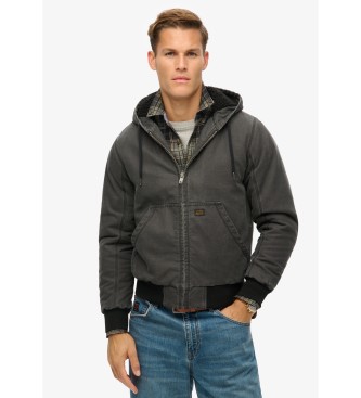 Superdry Vintage delovna oblačila Bomber jakna s kapuco črna