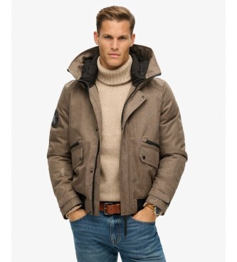 Superdry Bomberjacka City Tweed Padded, beige