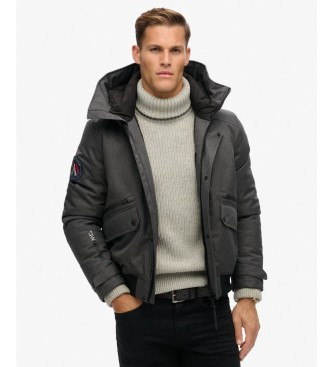 Superdry Grå City Tweed Padded bomberjacka